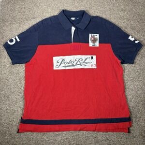 Polo Ralph Lauren Equestrian RLPC Jockey Club Rugby Shirt Mens 3XB Preppy